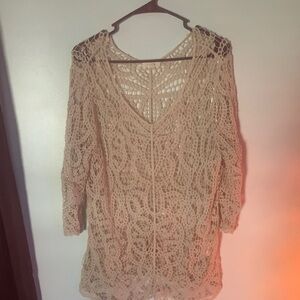 Adiva Crochet Lace Blouse in Cream